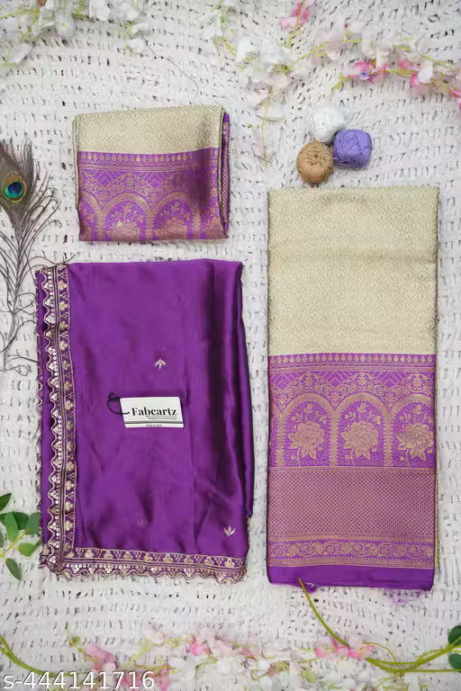 Beautiful Embroidery work Unstitched Half Saree with Woven Design & Rangoli Embroidery Dupatta For Women