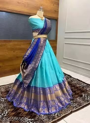 NEW DESIGNED FANCY HALF SAREE LAHENGA