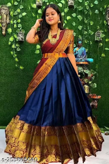 NEW DESIGNED FANCY HALF SAREE LAHENGA