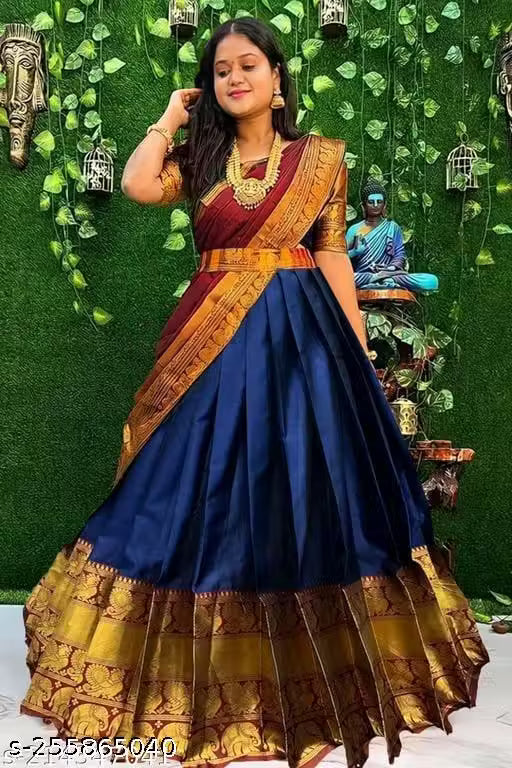 NEW DESIGNED FANCY HALF SAREE LAHENGA
