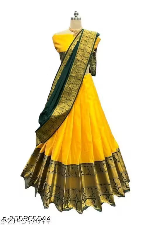 NEW DESIGNED FANCY HALF SAREE LAHENGA