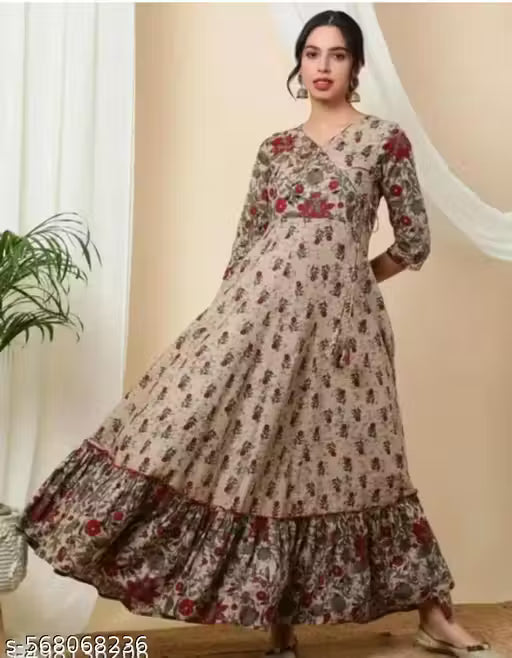 Inaya Creation New Anarkali printed kurti for women with dori