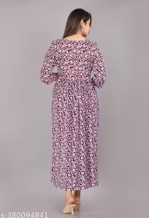 Printed Pom-Pom Anarkali