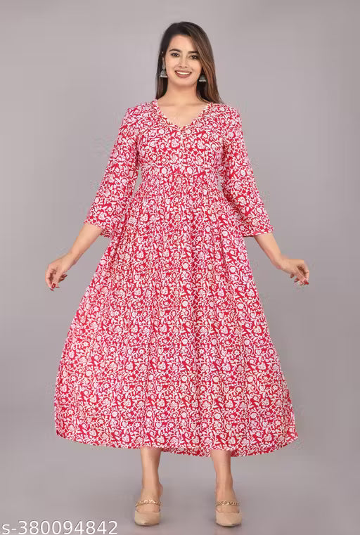 Printed Pom-Pom Anarkali