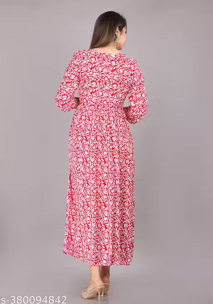 Printed Pom-Pom Anarkali