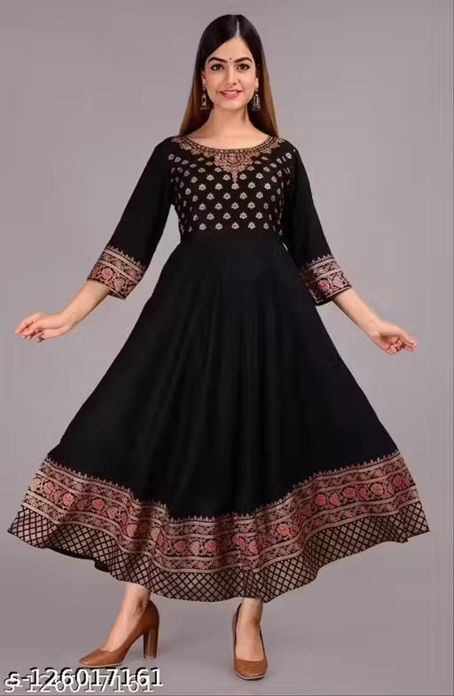 Women Rayon Anarkali Kurti