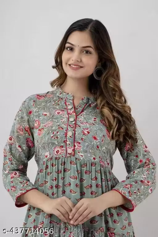 Cotton long kurti collar anarkali kurti anarkali suit for women