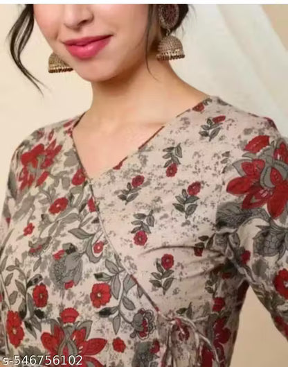 Mannat Fashion Printed Rayon Anarkali Gown