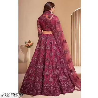 Wondor Chain Cording Lehenga Choli ( Semi Stitched )