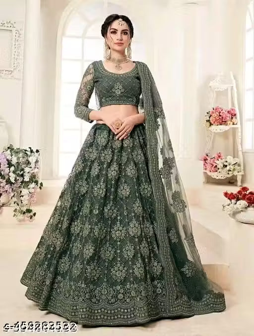 Embroidered Lehenga Choli Set with Dupatta for girls and womens