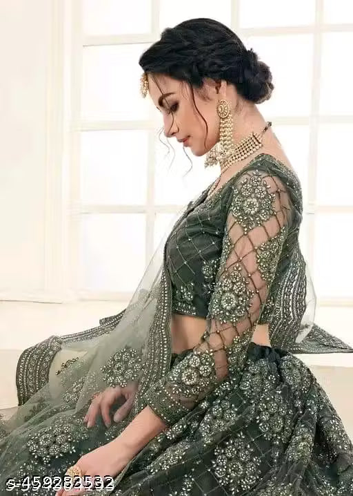 Embroidered Lehenga Choli Set with Dupatta for girls and womens