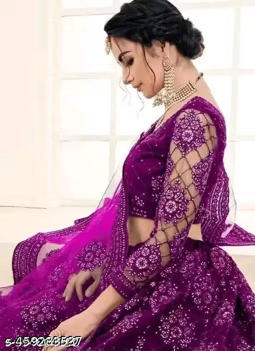Embroidered Lehenga Choli Set with Dupatta for girls and womens