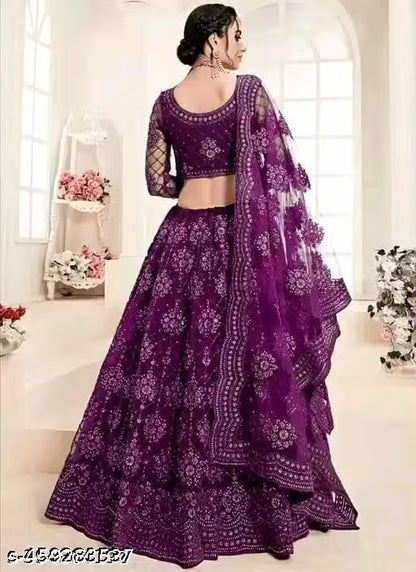 Embroidered Lehenga Choli Set with Dupatta for girls and womens