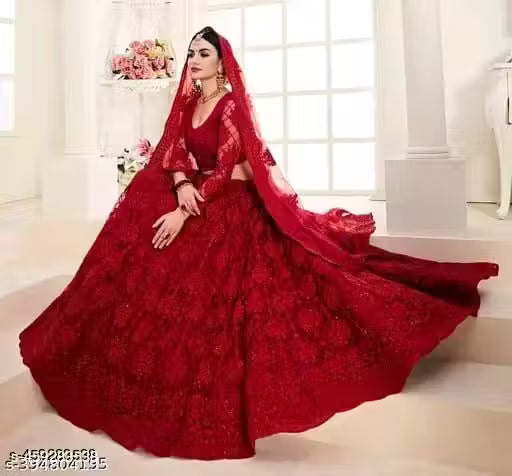 Embroidered Lehenga Choli Set with Dupatta for girls and womens