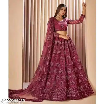 Embroidered Lehenga Choli Set with Dupatta for girls and womens