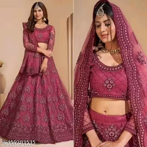 Embroidered Lehenga Choli Set with Dupatta for girls and womens