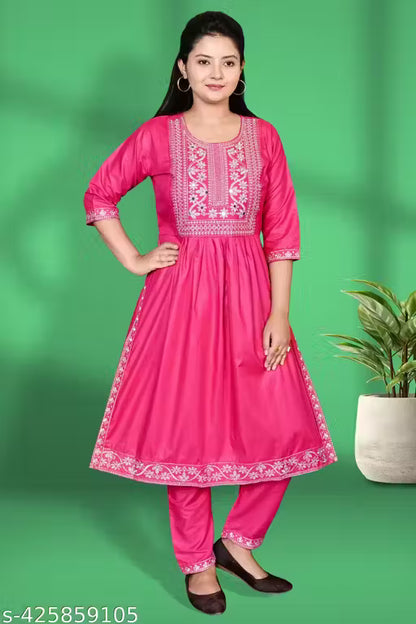 Women stylish and trendy ethnic cotton embroidered kurti