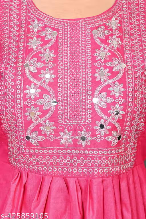 Women stylish and trendy ethnic cotton embroidered kurti