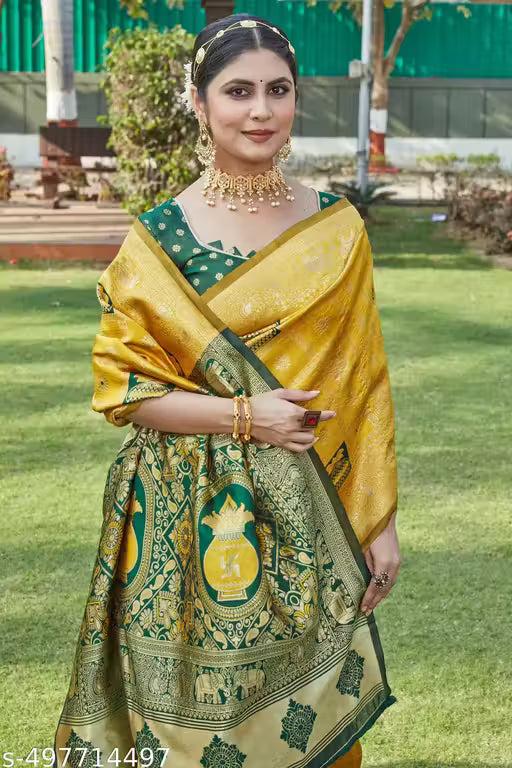 cotton silk jacquard saree with unstitched blouse
