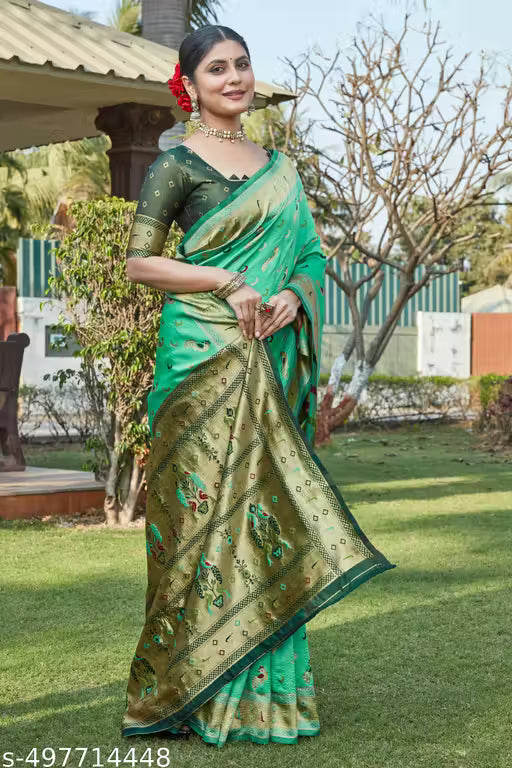 cotton silk jacquard saree with unstitched blouse