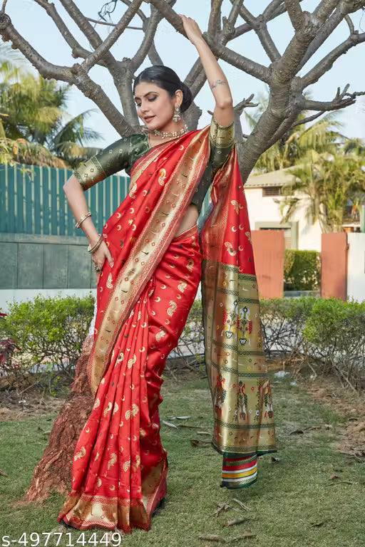 cotton silk jacquard saree with unstitched blouse