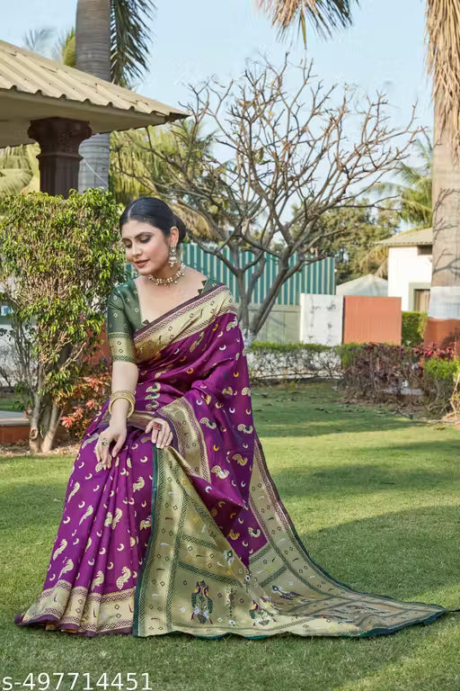 cotton silk jacquard saree with unstitched blouse