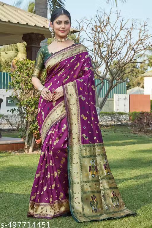 cotton silk jacquard saree with unstitched blouse
