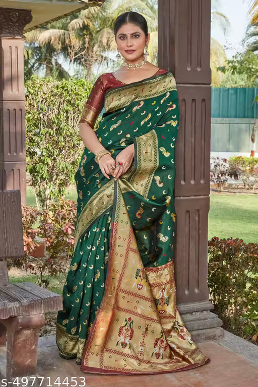 cotton silk jacquard saree with unstitched blouse